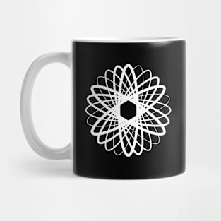 White Minimalist Geometric Glyph Mandala Sigil Rune 222 Mug